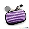 One Sided Zippered Pouch - Monochrome Stripes