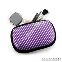 One Sided Zippered Pouch - Monochrome Stripes