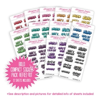 Compact Sticker Refill Kit - Monochromatic Mini Puffy Letters - Bold Rainbow