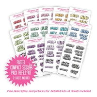 Compact Sticker Refill Kit - Monochromatic Mini Puffy Letters - Pastel Rainbow
