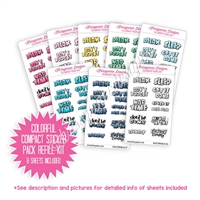 Compact Sticker Refill Kit - Monochromatic Mini Puffy Letters - Colorful