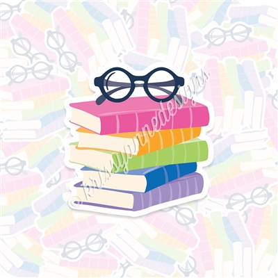 KAD Vinyl Decal - Rainbow Book Stack