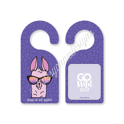 Two-Sided Door Hanger - Sunset Llama