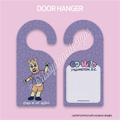 Two-Sided Door Hanger | GO Wild Llama Purple