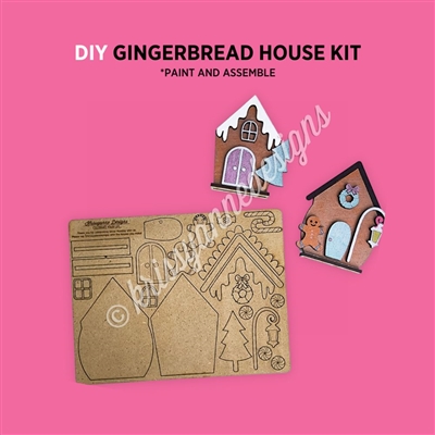Wooden DIY Kit - Faux Gingerbread Houses