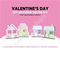 Wooden DIY Kit - Valentine's Day Houses