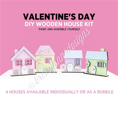 Wooden DIY Kit - Valentine's Day Houses