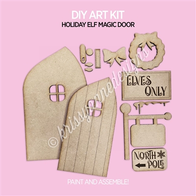 Wooden DIY Kit | Holiday Elf Magical Door