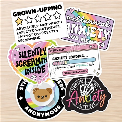 Diecut Sticker Set (Anxiety)