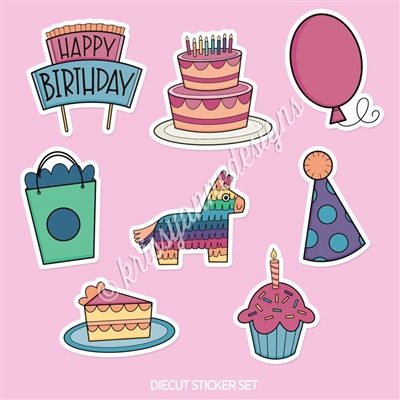 Diecut Sticker Set | Time to Party