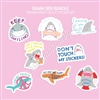 Transparent Diecut Sticker Set | Shark Side