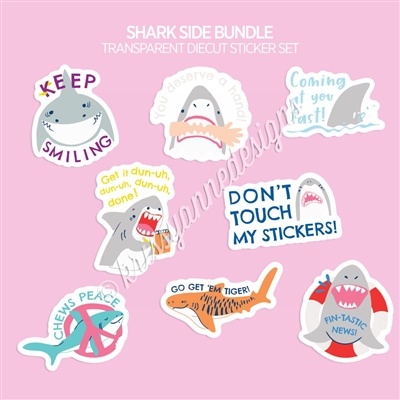 Transparent Diecut Sticker Set | Shark Side