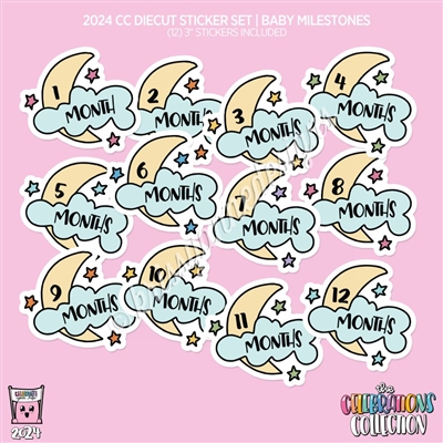 CC Diecut Sticker Set - 2024 Hello Baby Monthly Milestones