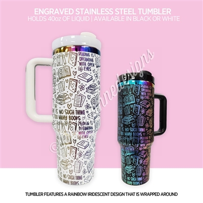 Engraved Tumbler | Rainbow SS Reading Doodles