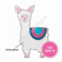 Enamel Flair Pin - Glitter Llama