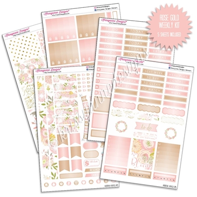 KAD Weekly Planner Kit - Rose Gold Floral