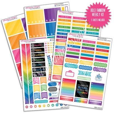 KAD Weekly Planner Kit - Bold Rainbow