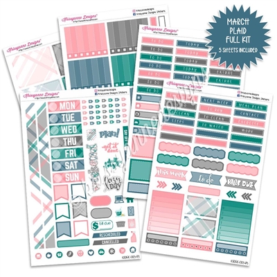 KAD Weekly Planner Kit - March Plaid