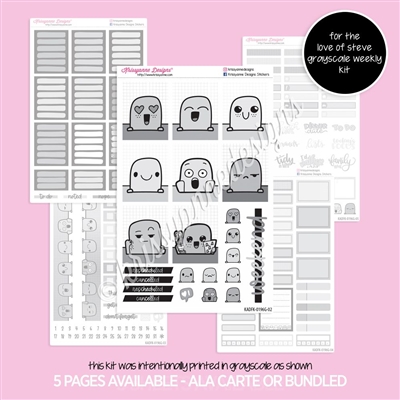 Grayscale Planner Kit | For The Love Of Steve