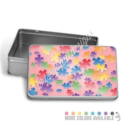 Rectangle Gift Tin - Puzzle Pieces
