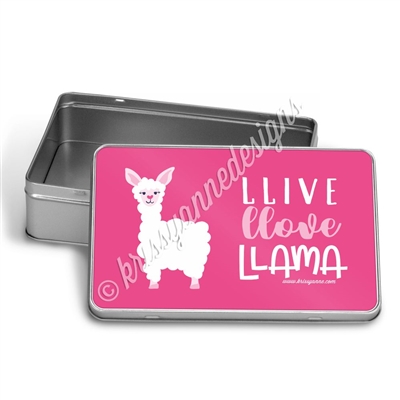 Rectangle Gift Tin - Llive Llove Llama