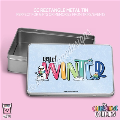 2024 CC Rectangle Metal Tin | Hello Winter
