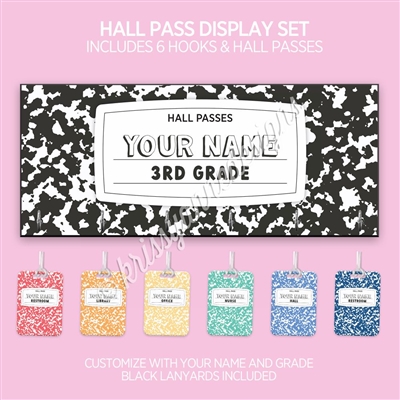 Hall Pass Display Set | Composition Book