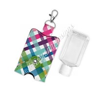 Snap Sanitizer Keychain - Punny Love Plaid