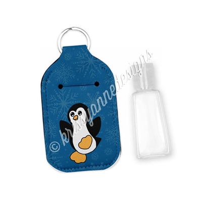 Rectangle Sanitizer Keychain - Winter Penguin