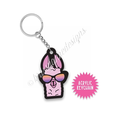 Small Acrylic Keychain - Sunset Llama