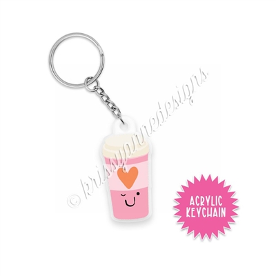 Small Acrylic Keychain - Coffee