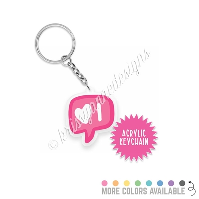 Small Acrylic Keychain - Doodle Heart Bubble