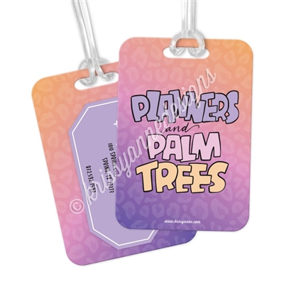 Metal Luggage Tag - Planners & Palm Trees