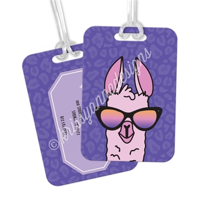 Metal Luggage Tag - Sunset Llama