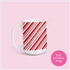 15oz Ceramic Mug - Red Candy Cane Wrap