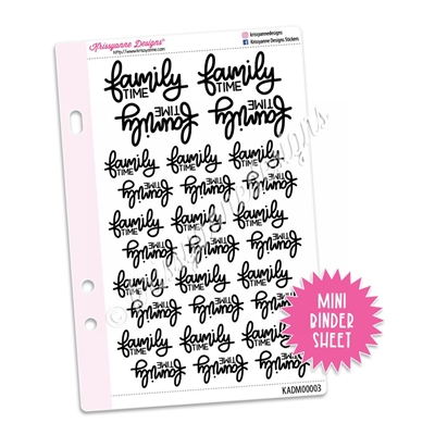 Mini Script Sheet - Family Time