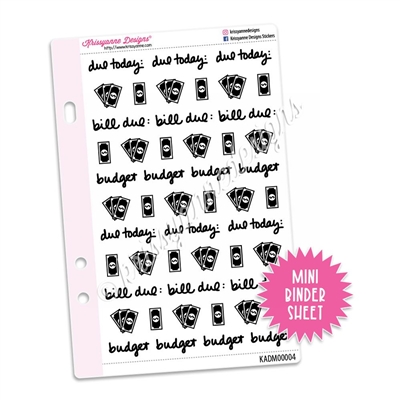Mini Script Sheet - Budget & Bills