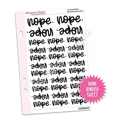 Mini Script Sheet - Nope
