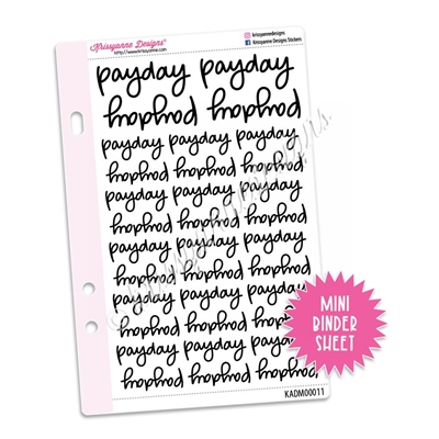 Mini Script Sheet - Payday