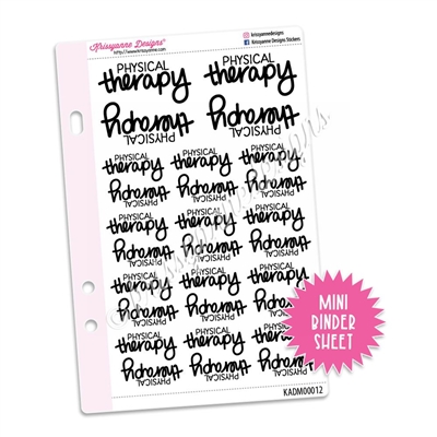 Mini Script Sheet - Physical Therapy