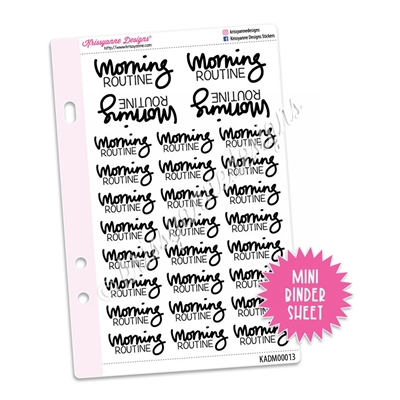 Mini Script Sheet - Morning Routine