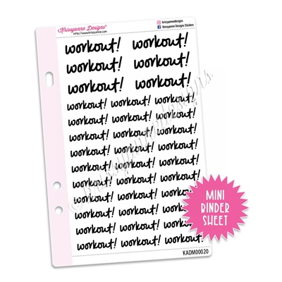 Mini Script Sheet - Workout!