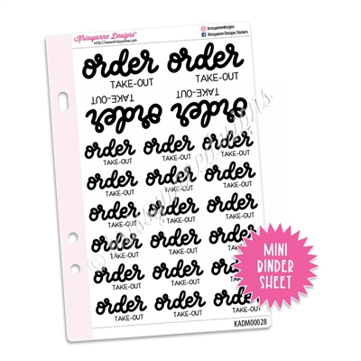 Mini Script Sheet - Order Take Out