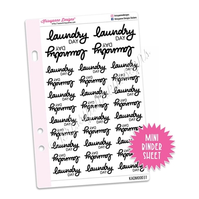Mini Script Sheet - Laundry Day