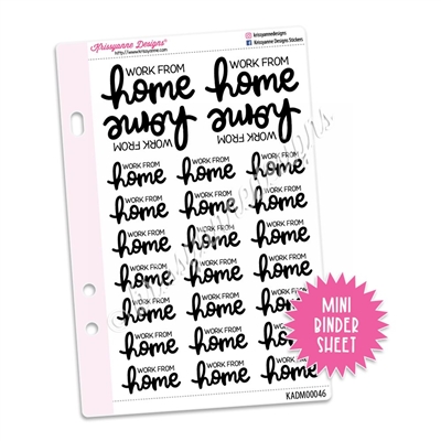 Mini Script Sheet - Work From Home