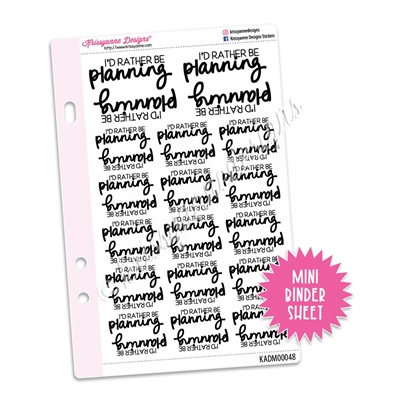 Mini Script Sheet - Rather Be Planning