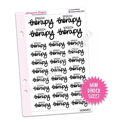 Mini Script Sheet - Speech Therapy