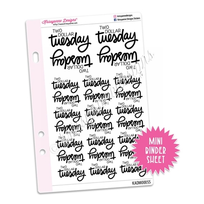 Mini Script Sheet - $2 Tuesday