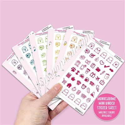 Monochrome Mini Doodle Icon Sampler - Gemtones