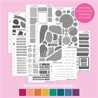 Mini Monochrome Journaling Sheets - Gemtones